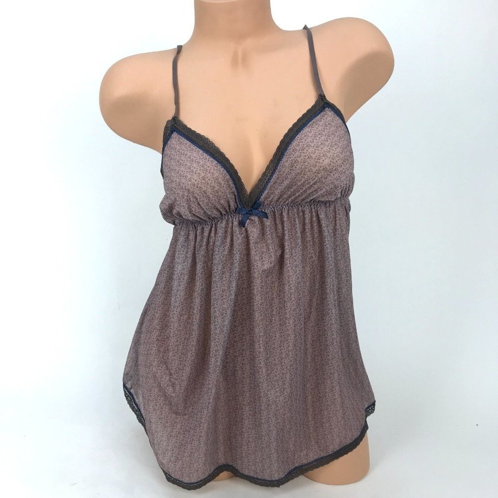 Studio Donatella Semi Sheer Babydoll Nightgown Chemise Lingerie Cami Dress SZ S - Picture 1 of 6